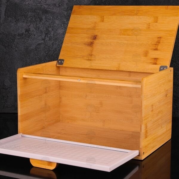 HİRA BEYAZ METAL KAPAKLI, BAMBU EKMEKLİK (ST10)