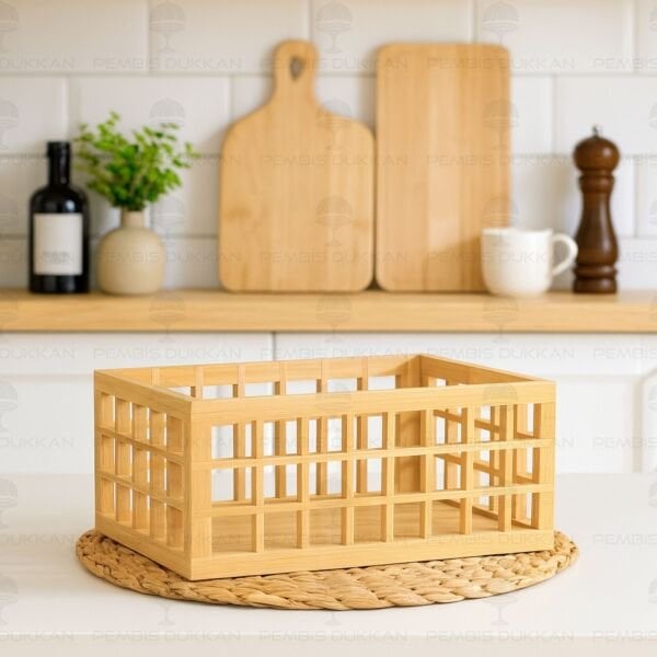 BAMBU KAFES KASA, KISA DİKDÖRTGEN STAND & ORGANİZER (7B13)