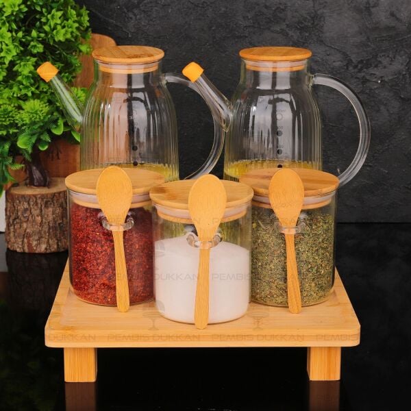 5Lİ KARE STANDLI, OCAK YANI YAĞDANLIK KOMBİN SET NO15