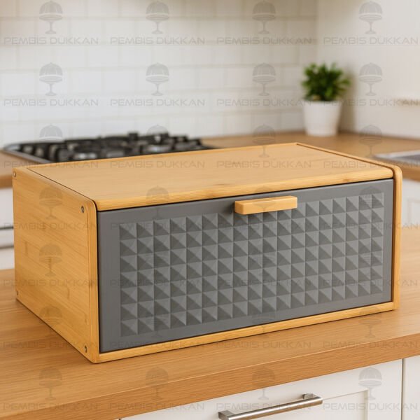 MİEN GRİ BAMBU KAPAKLI EKMEKLİK (ST11)