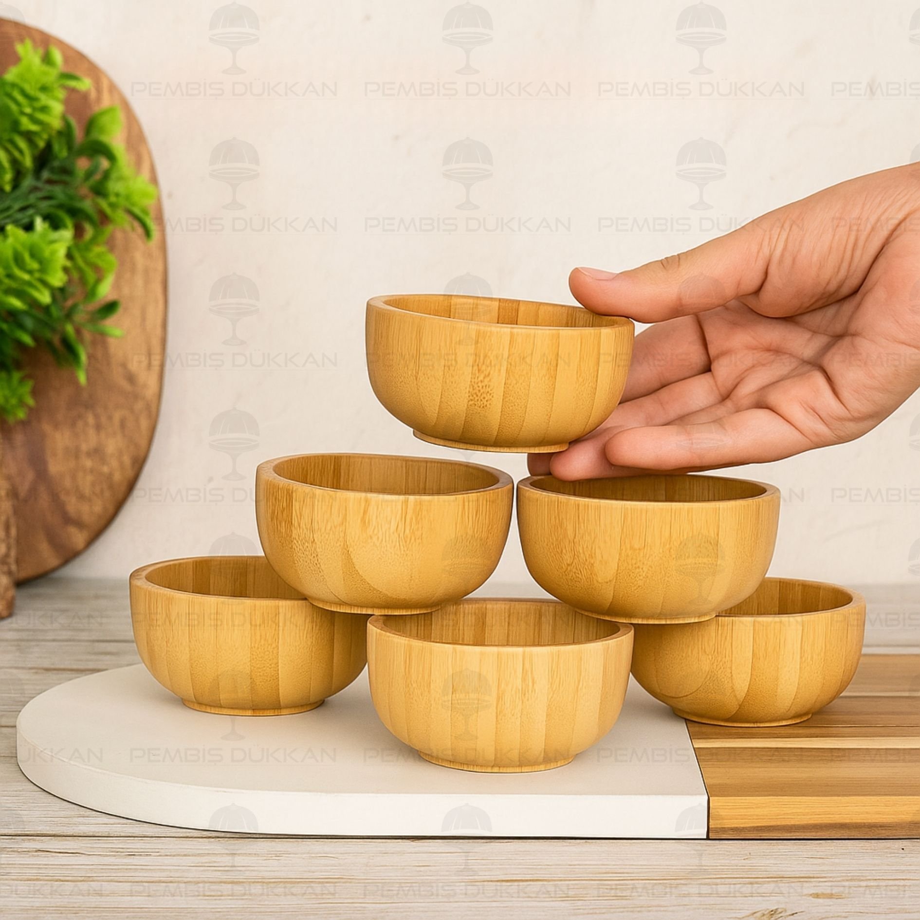 1 ADET BAMBU FİT REÇELLİK & ÇEREZLİK KASE (ARW0938)