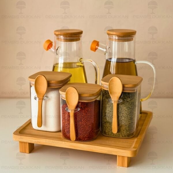 5Lİ KARE STANDLI, OCAK YANI YAĞDANLIK KOMBİN SET NO16