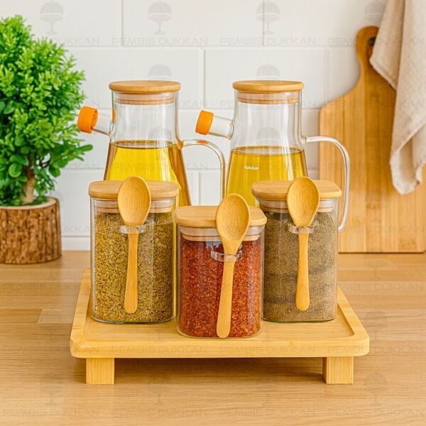 5Lİ KARE STANDLI, OCAK YANI YAĞDANLIK KOMBİN SET NO16