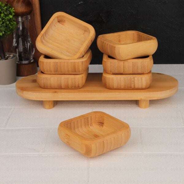 3LÜ BAMBU BOOB KARE REÇELLİK & ÇEREZLİK KASE (1368)