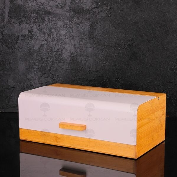 FERRE BEYAZ METAL KAPAKLI, BAMBU EKMEKLİK (5T14)