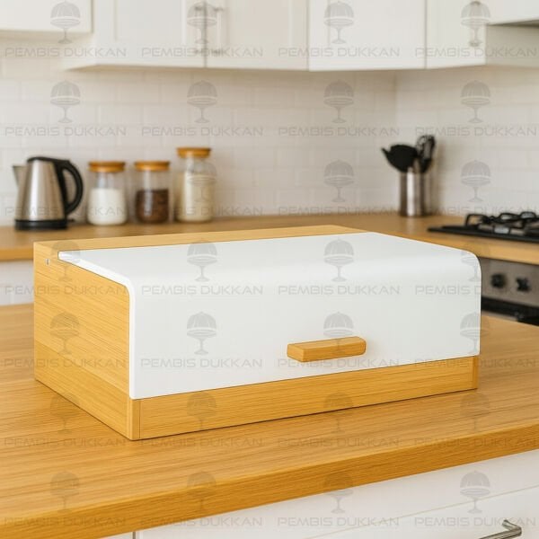 MİEN BEYAZ BAMBU KAPAKLI EKMEKLİK (ST14)