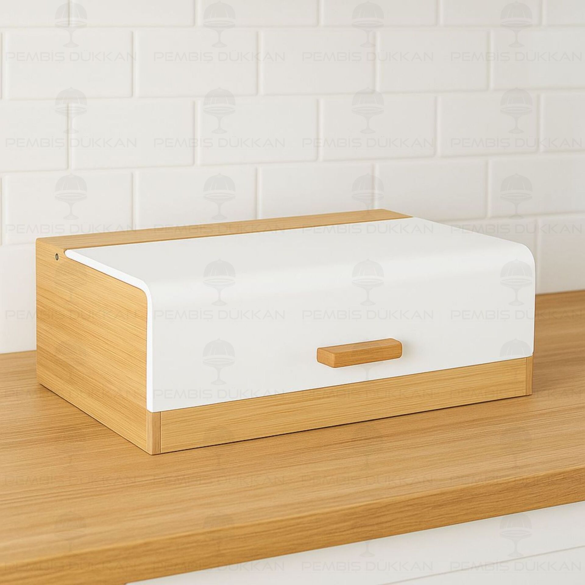 FERRE BEYAZ METAL KAPAKLI, BAMBU EKMEKLİK (5T14)