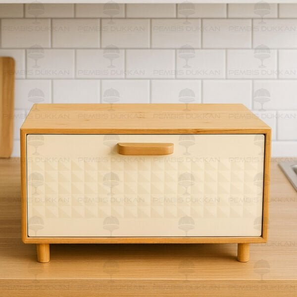 MİEN KREM BAMBU KAPAKLI EKMEKLİK (ST04)