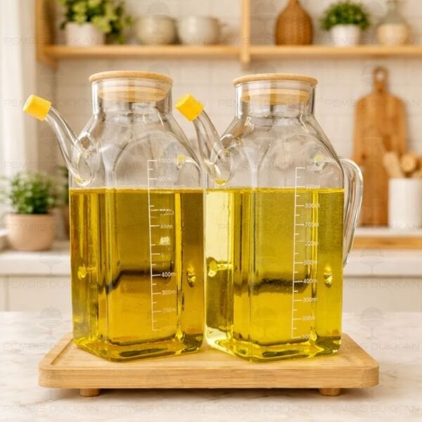 BAMBU ALTLIKLI, 2Lİ KARE BAMBU YAĞDANLIK SET (GLA014 + 8B31)