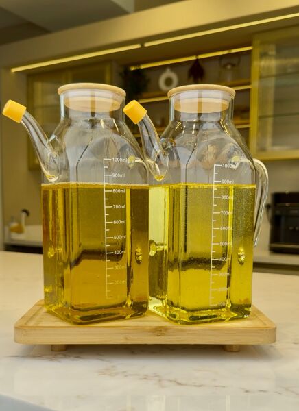 BAMBU ALTLIKLI, 2Lİ KARE BAMBU YAĞDANLIK SET (GLA014 + 8B31)