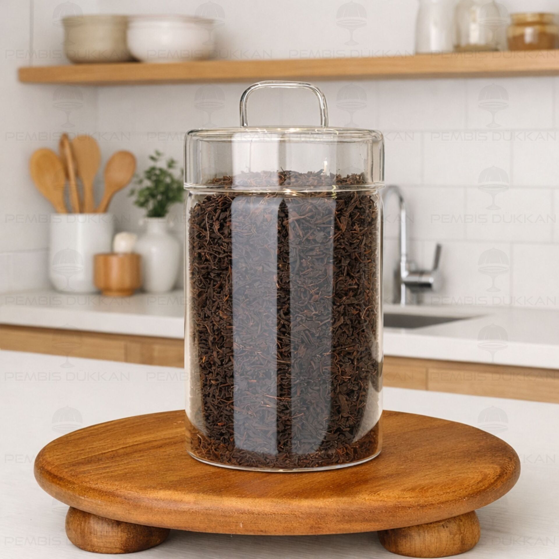 GLAZY 1100ML CAM KAPAKLI, KAVANOZ (9R11)