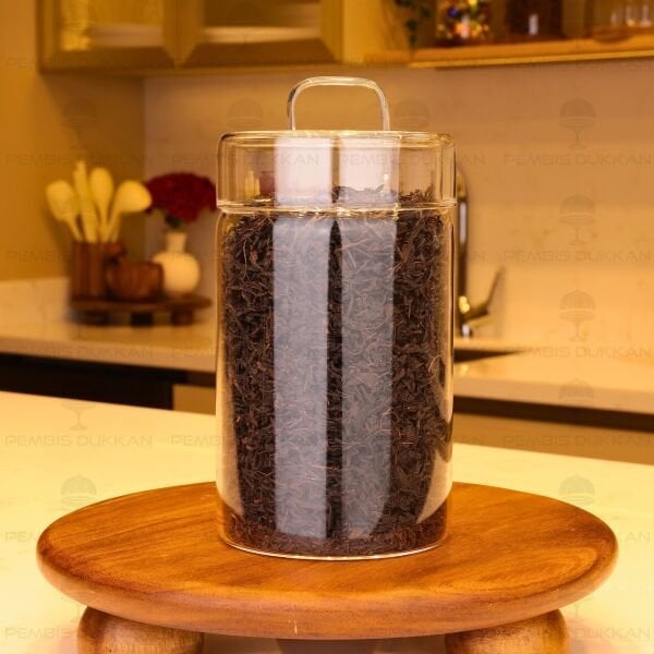 GLAZY 1100ML CAM KAPAKLI, KAVANOZ (9R11)