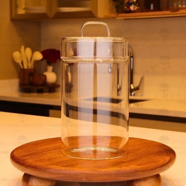 GLAZY 1100ML CAM KAPAKLI, KAVANOZ (9R11)