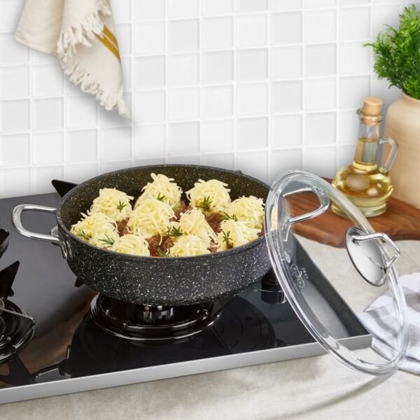 FALEZ 22CM BASIK BLACK LİNE TENCERE