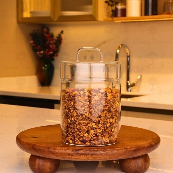 GLAZY 800ML CAM KAPAKLI, KAVANOZ (9R12)