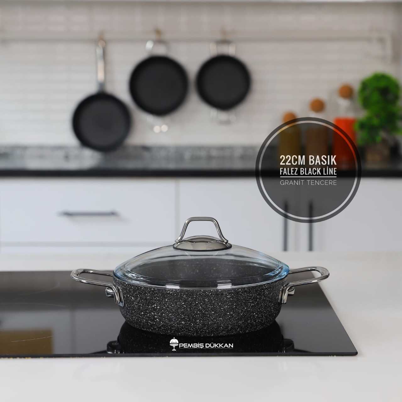 FALEZ 22CM BASIK BLACK LİNE TENCERE