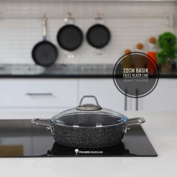 FALEZ 22CM BASIK BLACK LİNE TENCERE
