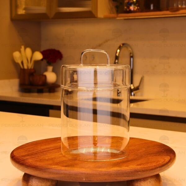 GLAZY 800ML CAM KAPAKLI, KAVANOZ (9R12)