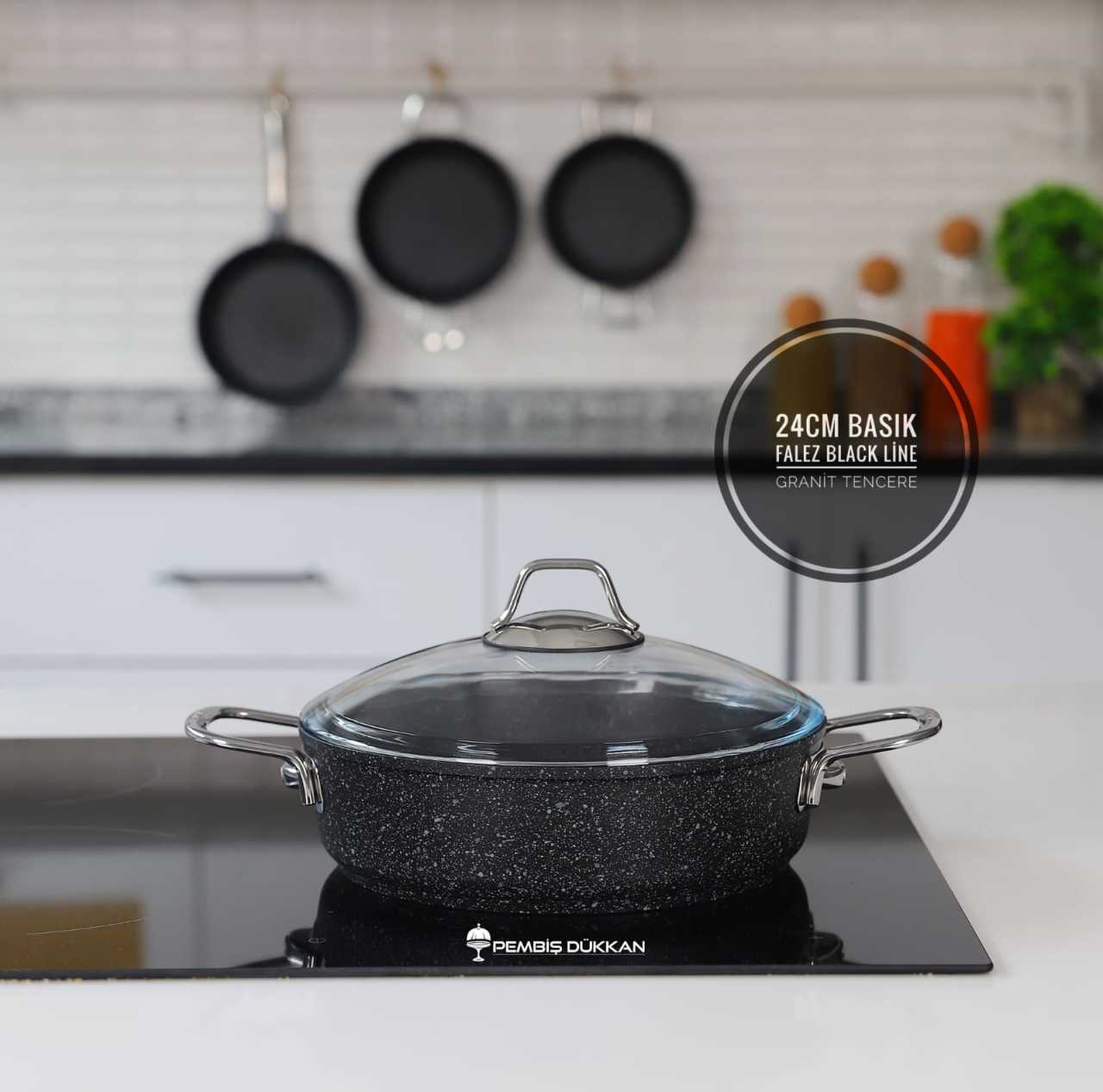 FALEZ 24CM BASIK BLACK LİNE TENCERE