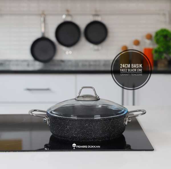 FALEZ 24CM BASIK BLACK LİNE TENCERE