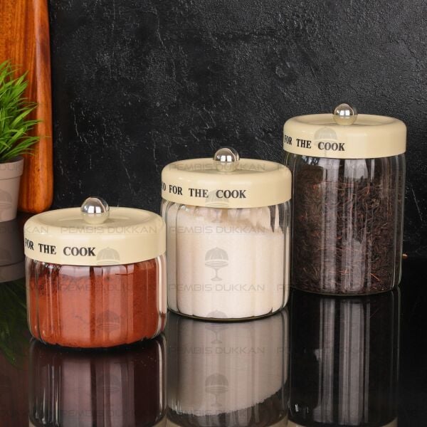 MEST 1400 ML PLASTİK KAPAKLI, ÇİZGİLİ KAVANOZ (3H05)