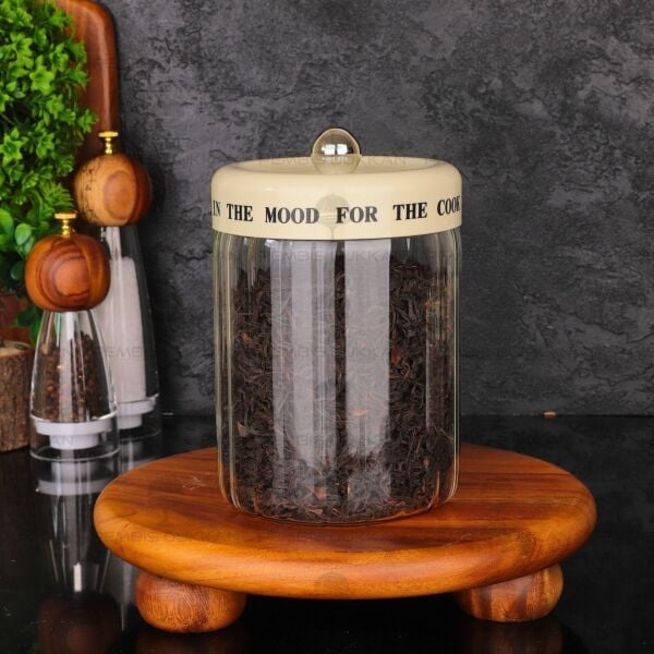 MEST 1400 ML PLASTİK KAPAKLI, ÇİZGİLİ KAVANOZ (3H05)