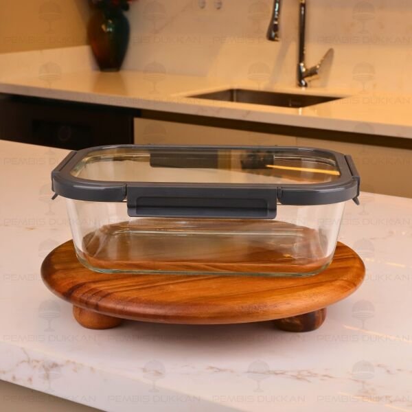 GRİ 2500ML, KİLİTLİ CAM SAKLAMA KABI (G3366)