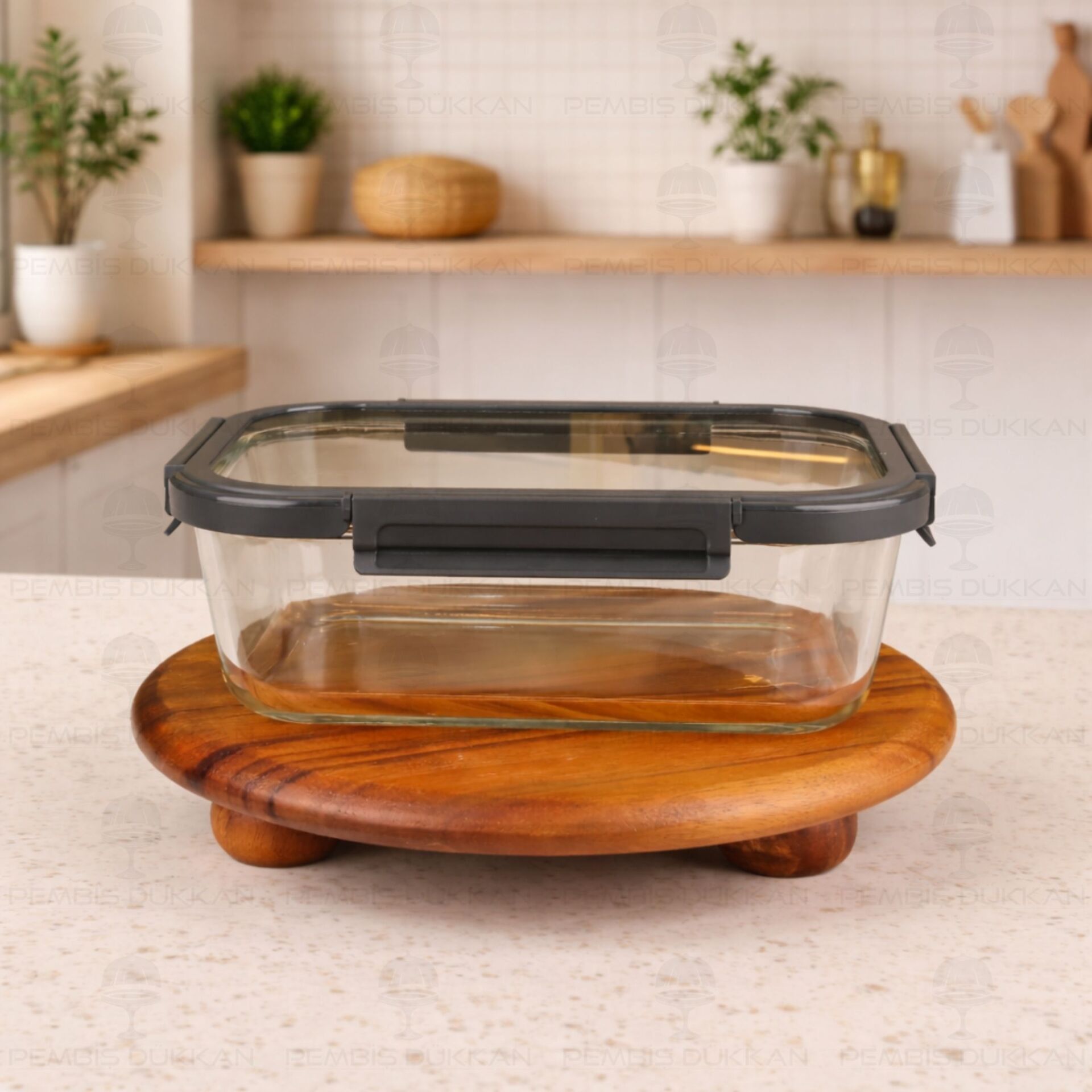 GRİ 2500ML, KİLİTLİ CAM SAKLAMA KABI (G3366)