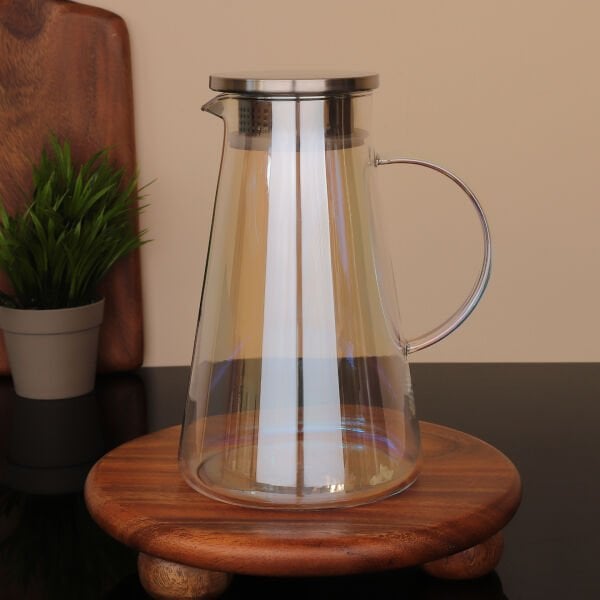 MN METAL KAPAKLI LÜSTERLİ CAM SÜRAHİ (1J23)