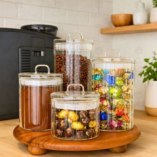 4LÜ OLİD TEZGAH ÜSTÜ KAVANOZ KOMBİN SET (AKS142-HJ169-170-171-172)