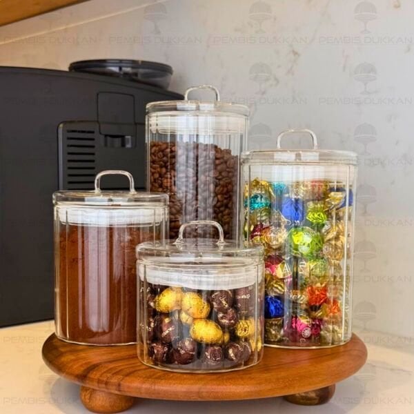 4LÜ OLİD TEZGAH ÜSTÜ KAVANOZ KOMBİN SET (AKS142-HJ169-170-171-172)