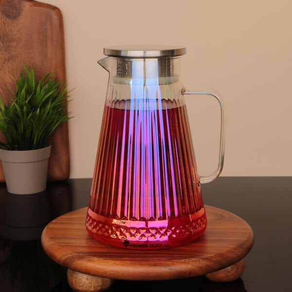 1800ML RAİNBOW ELİSA, METAL KAPAKLI BOROSİLİKAT CAM SÜRAHİ (1J27)