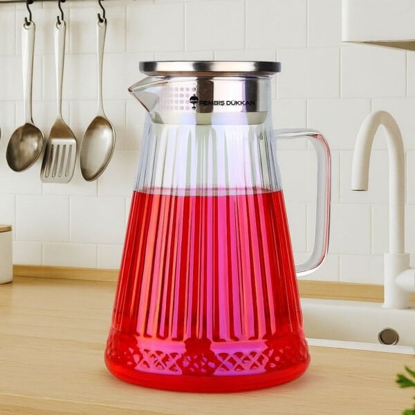 MN METAL KAPAKLI LÜSTERLİ  CAM SÜRAHİ (1J27)