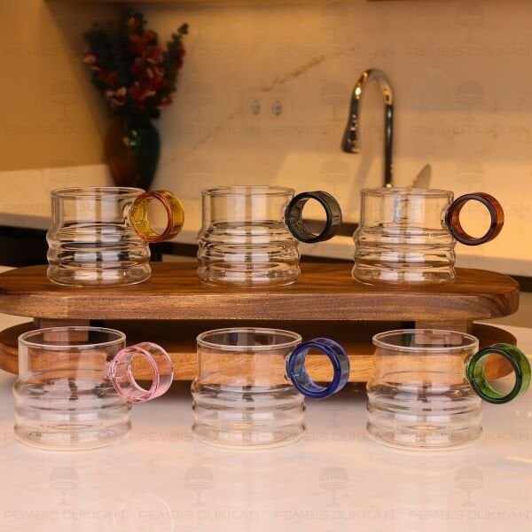 1 ADET RENKLİ YÜZÜK KULPLU , RİNG CAM KUPA (RENK SEÇİNİZ)