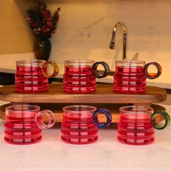 1 ADET RENKLİ YÜZÜK KULPLU , RİNG CAM KUPA (RENK SEÇİNİZ)