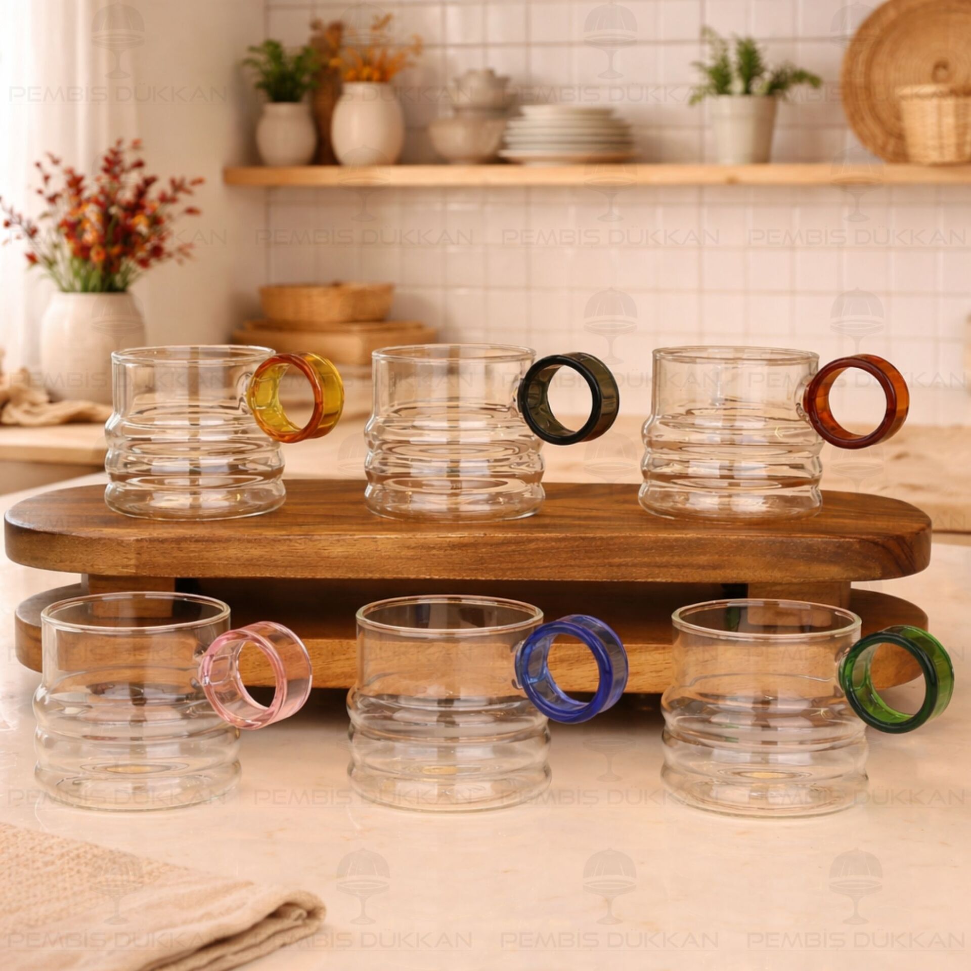 1 ADET RENKLİ YÜZÜK KULPLU , RİNG CAM KUPA (RENK SEÇİNİZ)