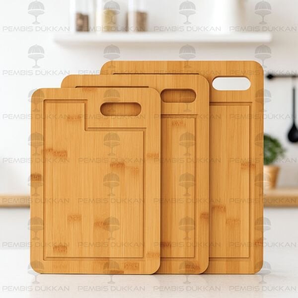 3LÜ DİKDÖRTGEN OLUKLU BAMBU KESİM PANOSU (595)