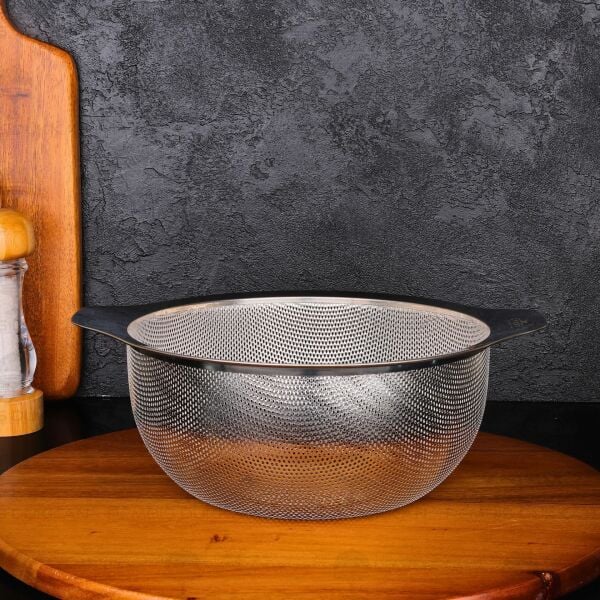 24CM ELVA YUVARLAK KULPLU, ÇELİK SÜZGEÇ (SZG436)