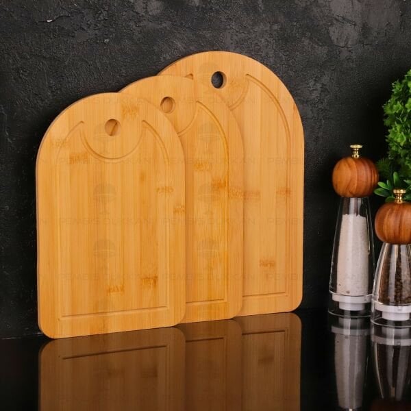 3LÜ BAMBU OVAL KENARLI KESİM PANO - KESME TAHTASI (596)
