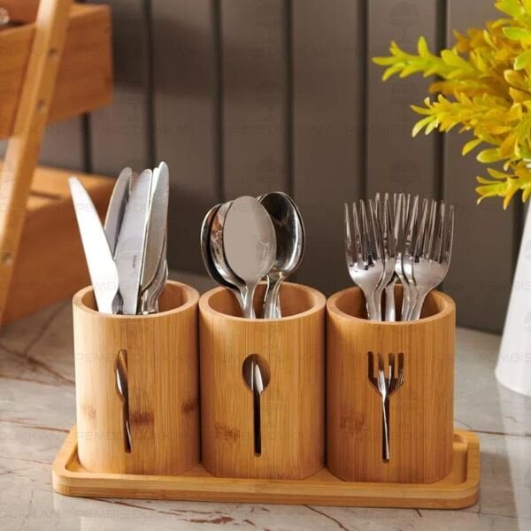 3LÜ BAMBU ÇATAL KAŞIK BIÇAKLIK SETİ (665)