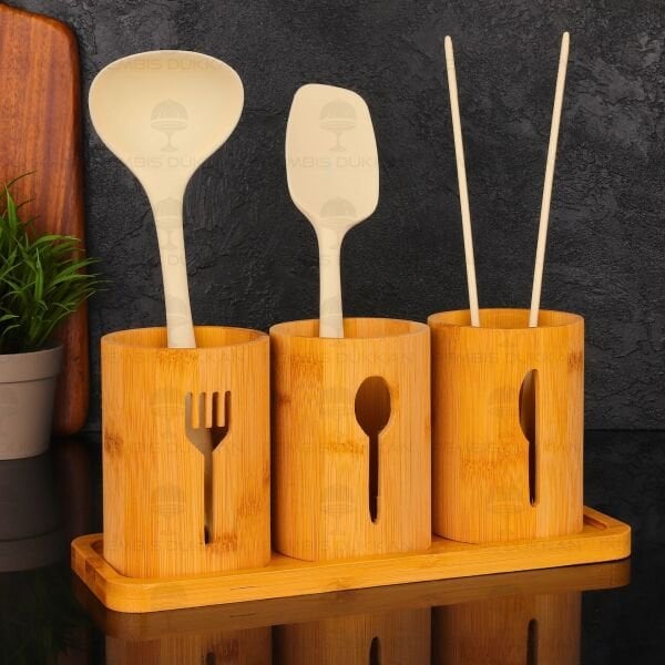 3LÜ BAMBU ÇATAL KAŞIK BIÇAKLIK SETİ (665)