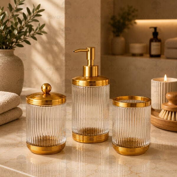 Luxor 3 Parça Gold Banyo Set
