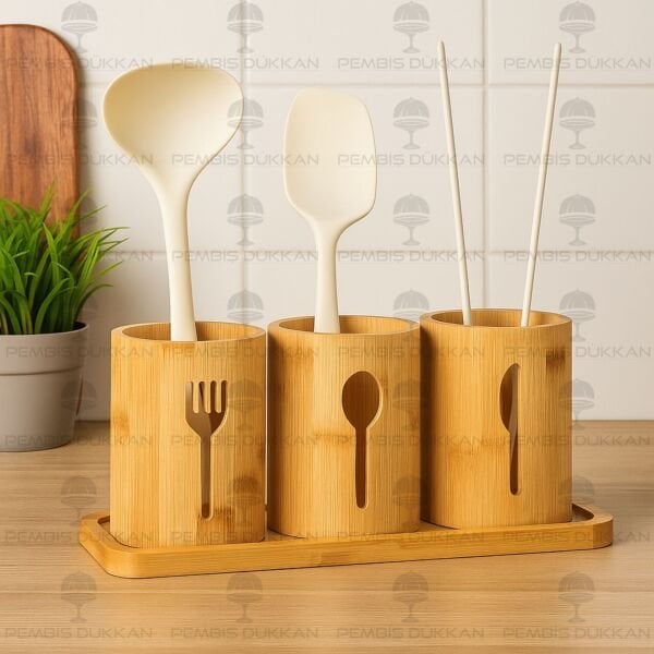 3LÜ BAMBU KAŞIKLIK SET (665)