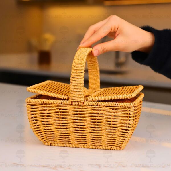 RATTAN DİKDÖRTGEN MİNİ CEVİZ SEPETİ (6067)