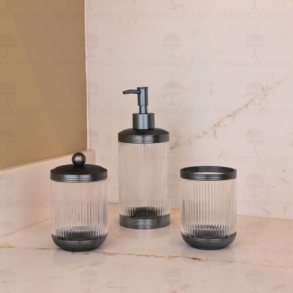 LUXOR 3 PARÇA GÜMÜŞ BANYO SET