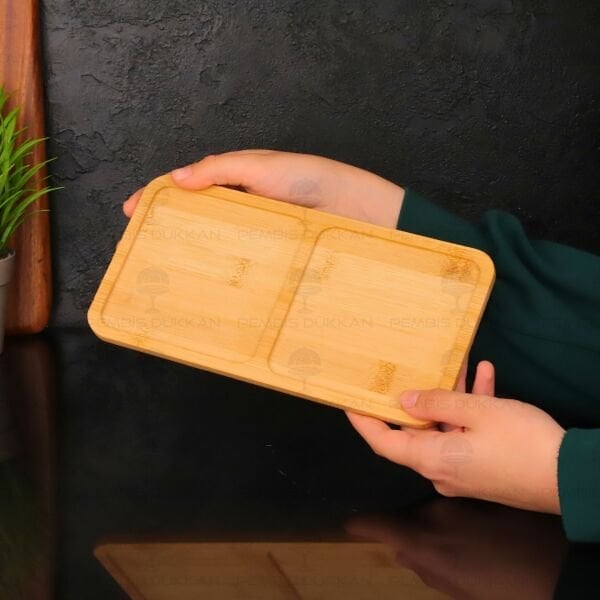 BAMBU 2 BÖLMELİ DİKDÖRTGEN İNCE YAĞDANLIK ALTLIĞI (857)