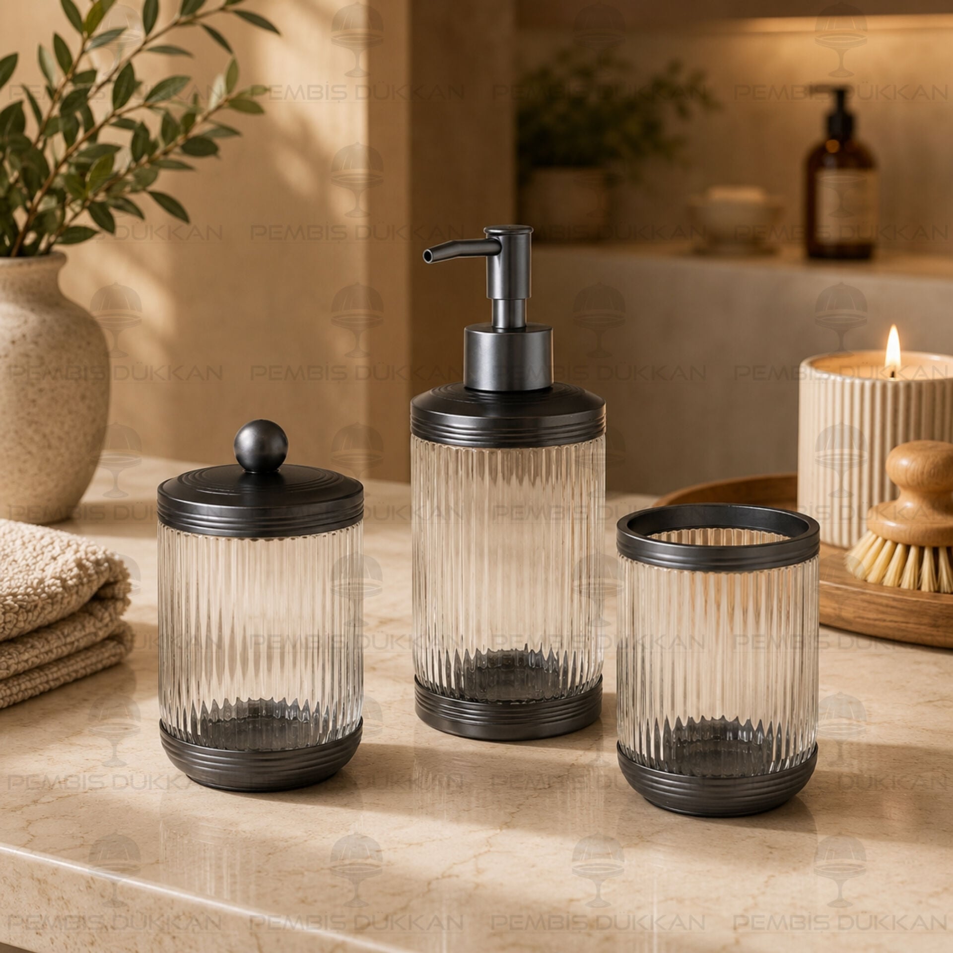 Luxor 3 Parça Gümüş Banyo Set