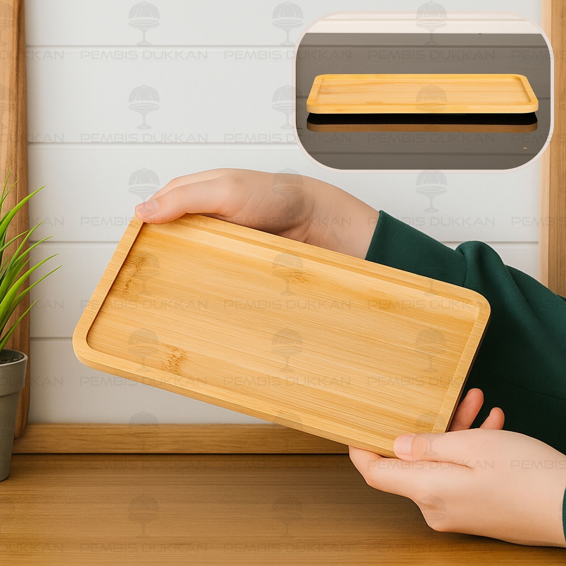 BAMBU DİKDÖRTGEN İNCE YAĞDANLIK ALTLIĞI (2303385)