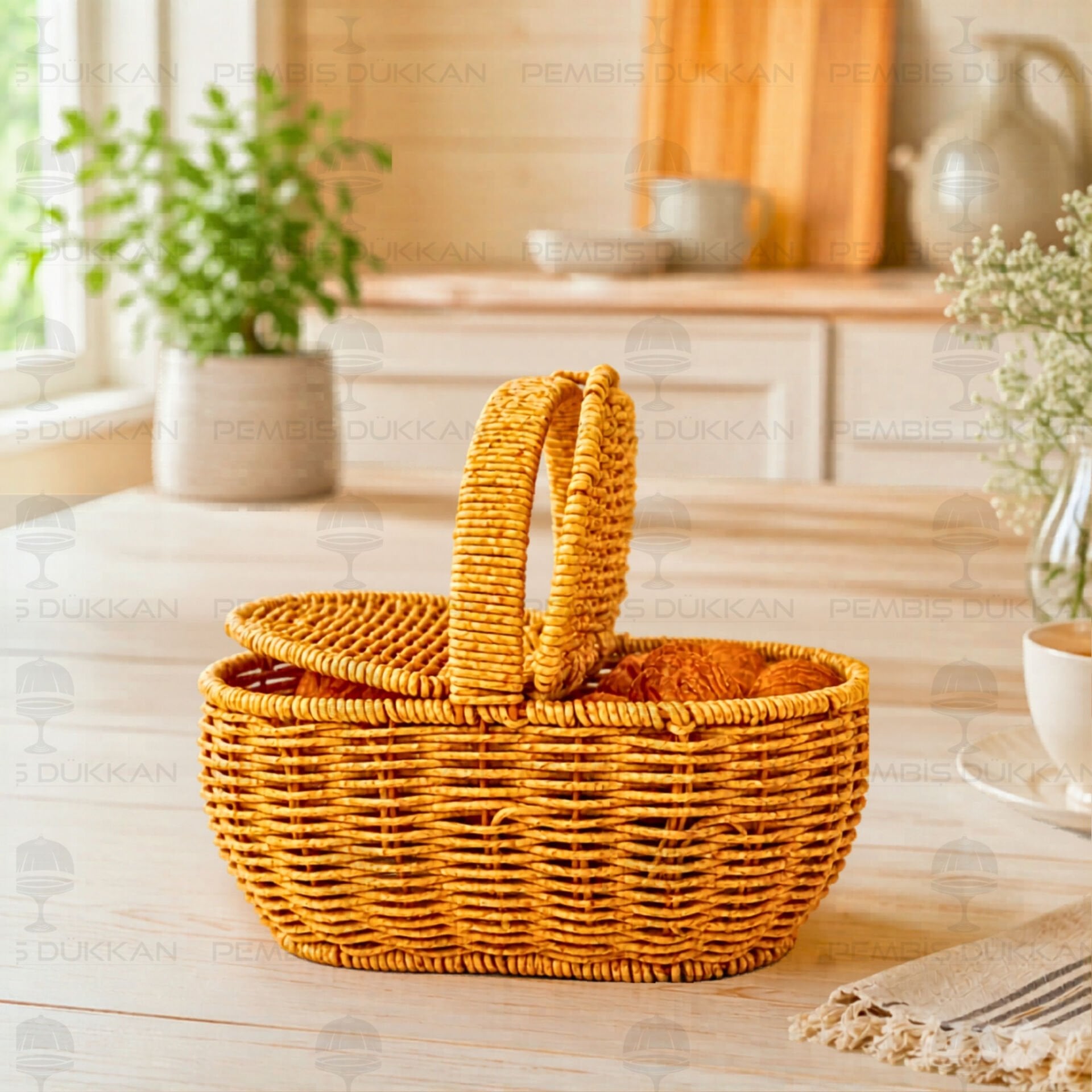 RATTAN OVAL MİNİ CEVİZ SEPETİ (6069)