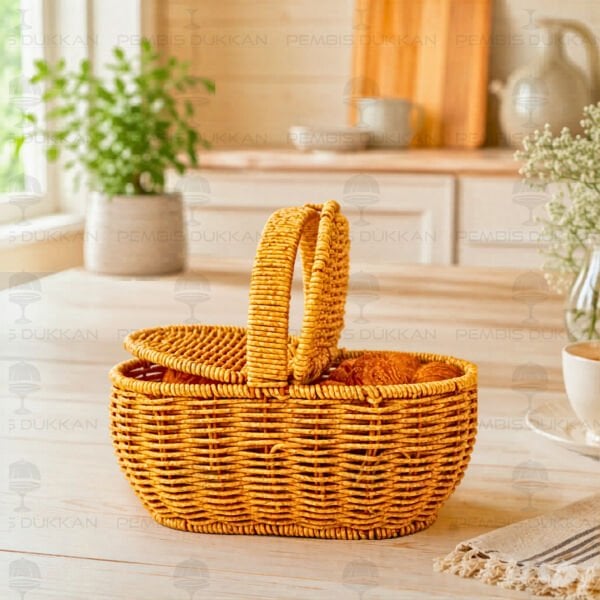 RATTAN OVAL MİNİ CEVİZ SEPETİ (6069)